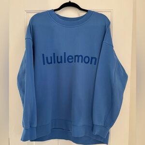 Lululemon Perfectly Oversized Logo Royal Blue Cropped Sweatshirt $128 - Rare!